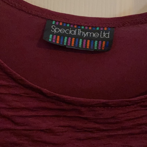 EUC ⭐️NEVER WORN!⭐️Special Thyme Ltd Maroon Textured Long sleeve Top, Sz 3x - Picture 2 of 5